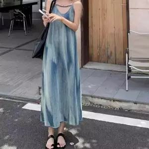 고품질 여름원피스 슬리브리스원피스 바캉스룩 나염 롱 (WFKEOU5)