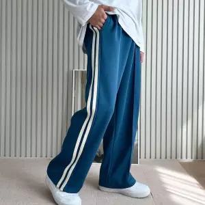 남성 캐주얼 스타일 옆라인 포인트 핀턱 밴딩 바지슬렉스 커플 여자 남자 츄리닝 런닝복 긴바지 밴팬츠 등