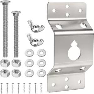 트레일러용 월 마운트 스페어 타이어 캐리어 밀폐형 트레일러 화물용 휠 브래킷(실버)