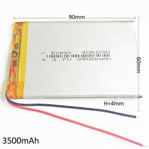 LiPo 충전식 배터리 406090 GPS PSP DVD 패드 전자책 태블릿 PC 노트북 비디오 게임용 3.7V 3500mAh