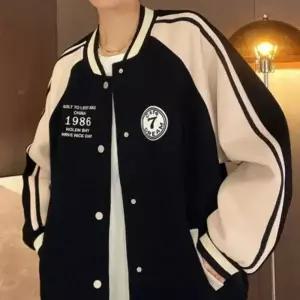 유니크 여성 아구 점퍼 여자 박시핏 블루종 야구잠바