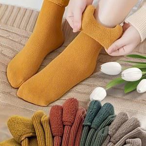 겨울 따뜻한 솔리드 원활한 두꺼운 양말 피부 검은 여성 남여