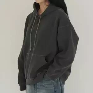 SANS 자체제작 워싱 오버핏 후드티 [남녀공용 피그먼트 무지 후드 맨투맨 티 커플 빅사이즈 스트릿 티셔츠]