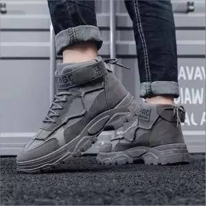남성 스웨이드 워커 스타일 하이탑 운동화 스니커즈 3색