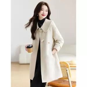 솜브레로스 여자 모직 코트 가을 겨울 하프 터틀넥 리버시블 DOS4