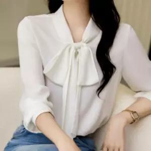 블라우스 여성 셔츠 남방 스카프 리본 정장