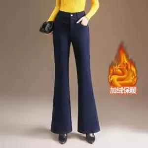 마킷4 여성 바지 정장 심플 기모 도톰 스판 나팔 추동 하이웨이스트 오피스룩 블레이저 힛템