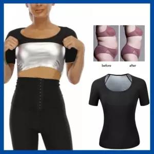 반팔땀복 반팔 사우나 발열 땀줄줄 운동복 여자땀복반팔 여성땀복 빅사이즈까지 운동헬스 복