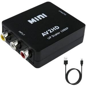 1080P RCA AV-HDMI 호환 HD-AV 복합 어댑터 변환기 AV2HD 오디오 비디오 케이블 USB 있는 CVBS AV