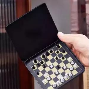 미니 체스판 휴대용 체스게임 132x126x10mm 보드게임-체스 블랙