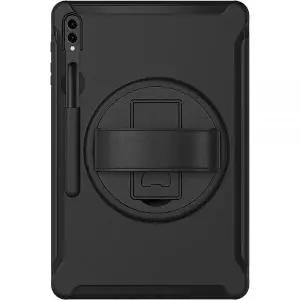 9509687 태블릿 커버 케이스 갤럭시 탭 S10+ S9+ S9 FE+ S8+ 블랙용 사하라 프로텍션 핸드 스트랩 시리즈 T