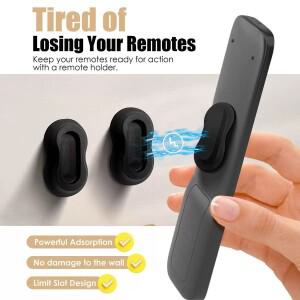 자기 접착식 마그네틱 리모컨 홀더 2개 - TV/에어컨/선풍기 플라스틱 벽걸이 전원 불필요 가정/사무실 정리