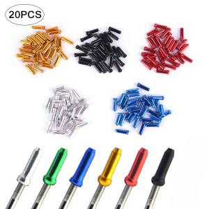 20/50PCS MTB 자전거 브레이크 시프터 알루미늄 내부 케이블 팁 크림프 사이클링 변속기 시프트 엔드 캡 부