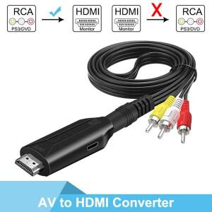 복합 AV/RCA CVBS HDMI 케이블 어댑터  1080P 비디오 오디오 컨버터  미니 소형 AV2HDMI 박스 PAL/NTSC