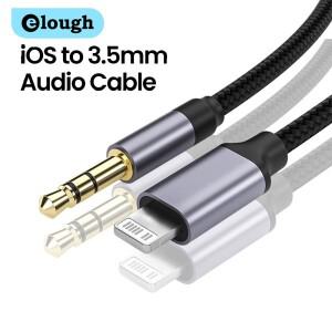 Elough 3.5mm 오디오 연장 케이블 남성-번개 남성 Aux 헤드폰 용 스피커 코드 iphone 호환 14 13