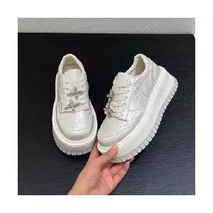 쉬헐크 여성 여친 신발 운동화 하이탑 봄 통굽 진짜 가죽 송편화 큐빅 펄 화이트보드 슈즈 KKE5