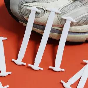실리콘 신발끈 화이트 운동화끈 무매듭 매듭없는 구두끈 신발밴드