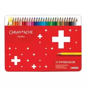 (튼튼)까렌다쉬)스위스컬러 색연필(30 유성)디자인용 오일 연필식 나무 펜슬 미술 셋트 세트 그림