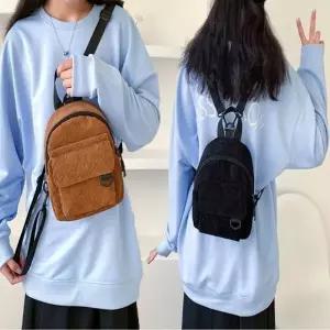 골덴 여자 코듀로이 미니 백팩 가방 작은