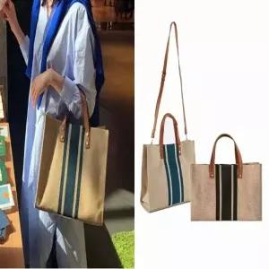 사각 여자 토트백 린넨 가방 스퀘어 투웨이백 숄더백