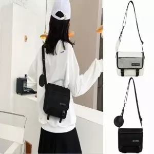 메신져백 포켓 미니 메쉬 학생 가방 크로스백 캐주얼