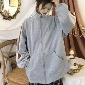 20대 30 여자 배색 라인 포인트 루즈핏 카라 집업 항공 잠바 점퍼 겨울 여성 등산복