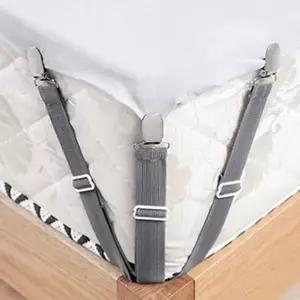 [콩심팥심]침대 매트리스 패드 커버 이불 고정 밴드 집게 Y자 4개 패드고정밴드