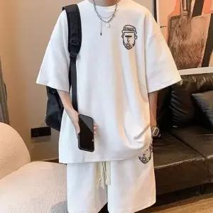 남성 프린팅 반팔 반바지 여름 트레이닝 세트 셋업