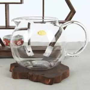 동글 손잡이 유리 숙우 유리컵 다기잔 1000ml 유리숙우 유리컵 유리찻잔