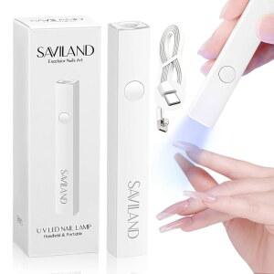 손톱을 위한 SAVILAND U V 조명: 젤 네일용 핸드헬드 램프 플래시 큐어 LED 네일 휴대용 미니 드라이어 폴리쉬 USB 플래시라이트 홈 DIY 매니큐어 아트