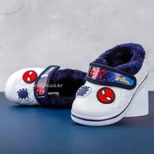 (사이즈 160)스파이더맨 찰리 방한실내화 유아 초등학생 겨울 실내화 캐릭터 방한 털 유치원 아동 신학기