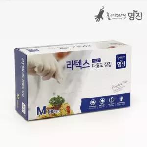 홈에디션 명진 라텍스 위생장갑 100매 중 아이보리
