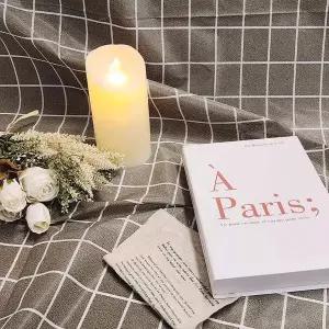 브라운 체크 방수 테이블보 XL