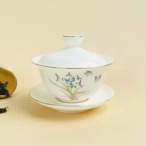 백자 자스민 개완 개합잔 찻잔 120ml 다기 뚜껑찻잔 중국찻잔 티포트 다기세트 다도구