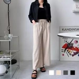 [라일리여성의류] Rly 레민 마 고무줄 롱핏 통바지이지