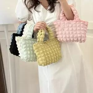 버블 미니 토트백 가방 보조 여성 여자 화장품 파우치 작은 구름 에코백 천가방