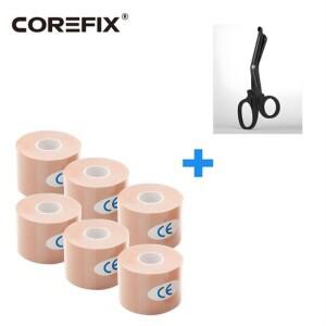 코어픽스 스포츠테이프 + 가위 1 근육 머슬 헬스 무릎 키네시올로지 테이프 테이핑