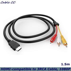 HDMI 호환 RCA 케이블 TV용 1080P Male - 오디오 비디오 트랜스미터 AV HDTV/DVD-5FT/1.5M