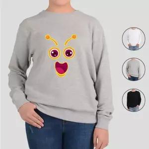 [하프클럽/알티피아]기모맨투맨 도깨비 귀여운 뿔 주황 AA 프린트셔츠