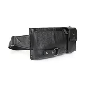 남자힙색 남성 고급 가죽 가방 데일리 허리 벨트 웨이스백 블랙