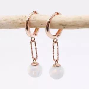 [오팔하우스] 14k 6mm 합성오팔 컷팅 클립 원터치 귀걸이 OPPE0196