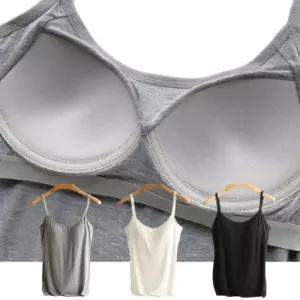 모달 캡내장 나시 4size 여성 사계절 브라캡 끈나시 어깨끈 조절가능 그레이 화이트 블랙