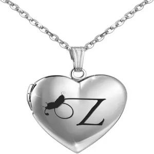 사진 이니셜 알파벳 글자 하트 모양 메모리 잠금 장치 펜던트 목걸이를 보관하는 뮤어두 버터플라이 목걸이