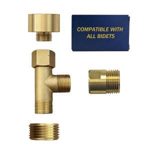 모든 브랜드 비데 호스용 범용 T 어댑터, 올인원 솔루션 피팅 화장실 탱크 입구 또는 앵글 밸브 출구, 3/8