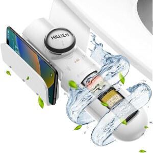 필터가 장착된 변기용 초슬림 비데 부착, 염소 없는 담수, pH 균형, 압력 조절이 가능한 비전기 변기 듀얼 노즐(전면/후면), 틈새 없이 누수 없음