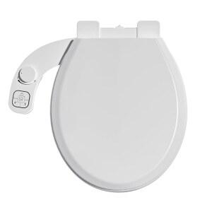 클리라스 비데 변기 전기식, 원형 변기에 적합 - 부드러운 밀폐 뚜껑, 간편한 청소를 위한 퀵 릴리스 자동 청소, 조절 가능한 수압을 갖춘 듀얼 노즐 시스템