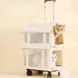 고양이 이동장 2단 산책가방 반려동물 아이보리