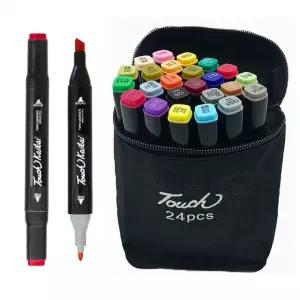 24색 마커펜 컬러 유성 페인트 애니메이션그리기 디자인펜 미술연필 드로잉 그림그리기 세트