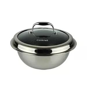 쿡셀 블랙큐브 세라믹 IH 가마솥 22cm(22cm 유리뚜껑 포함) 스텐 냄비 모든열원가능