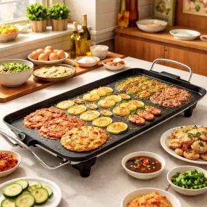 키친아트 통주물 와이드 전기그릴 가정용 캠핑용 전기휴대용그릴 WG-A15XH